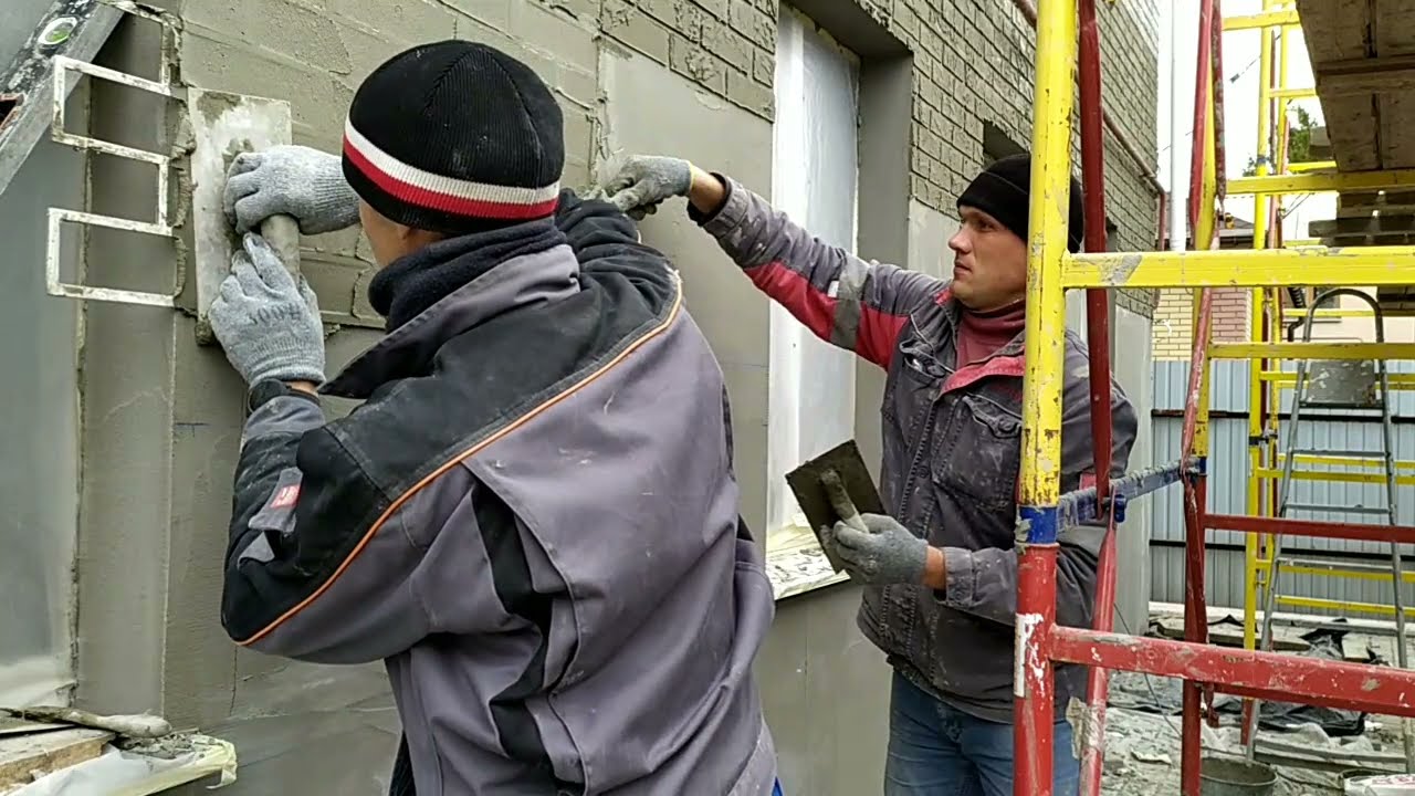 Кирпич на фасад из смеси. Фагот своими руками. Мариуполь. Кирпич через трафарет