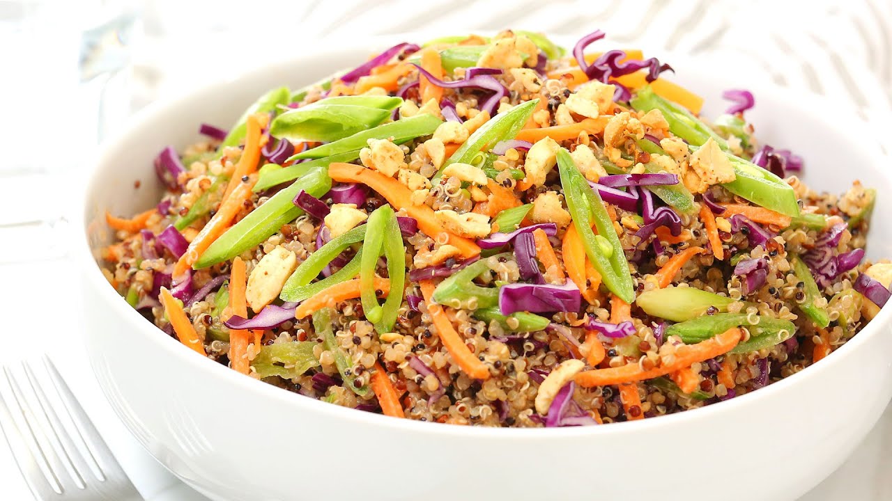 Crunchy Thai Quinoa Recipe | 20 Minute Meal Prep | Healthy + Quick + Easy