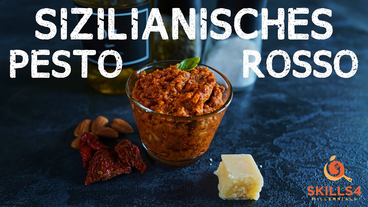 Italienisches Rotes Pesto Rezept mit getrockneten Tomaten und Mandeln