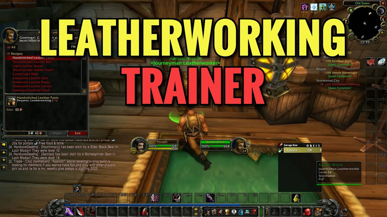 Stormwind Leatherworking Trainer Location (WoW Classic)