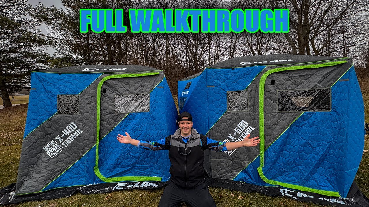 2024 Ice Fishing Shack FULL WALKTHROUGH! (Setup and Aurora Light Installation)