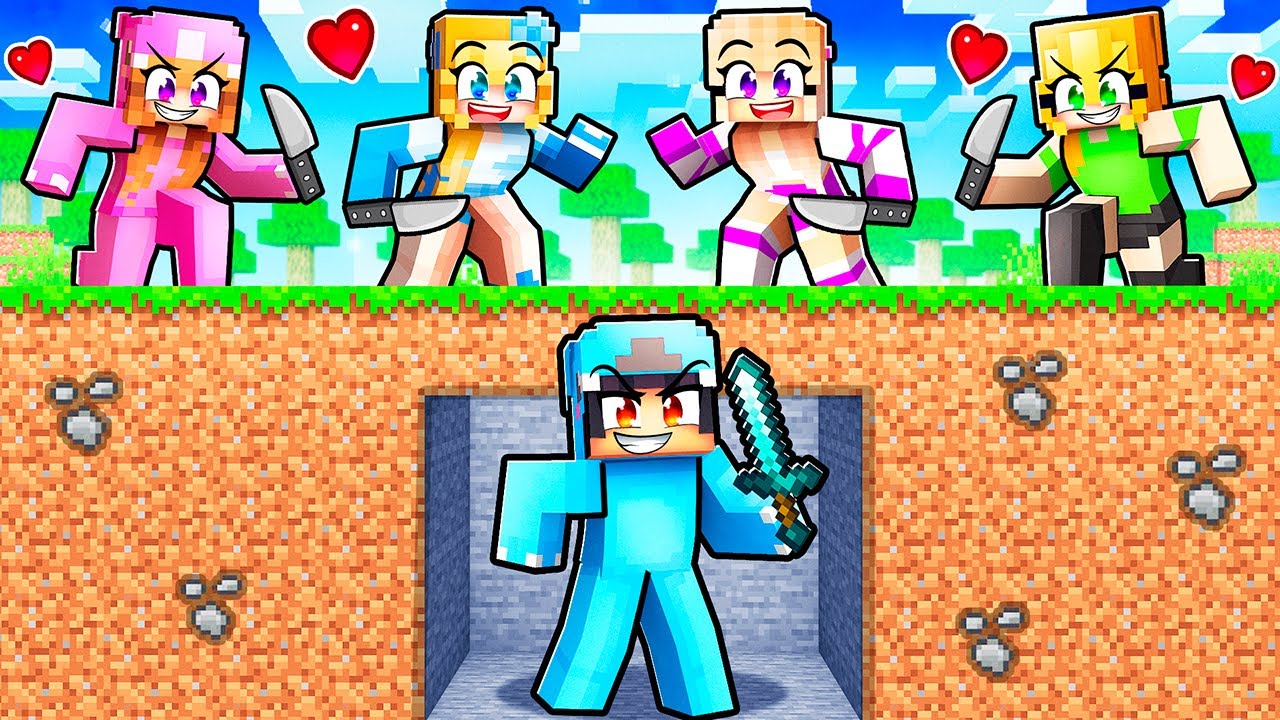 CRAZY FAN GIRL HUNTERS vs SPEEDRUNNER In Minecraft!