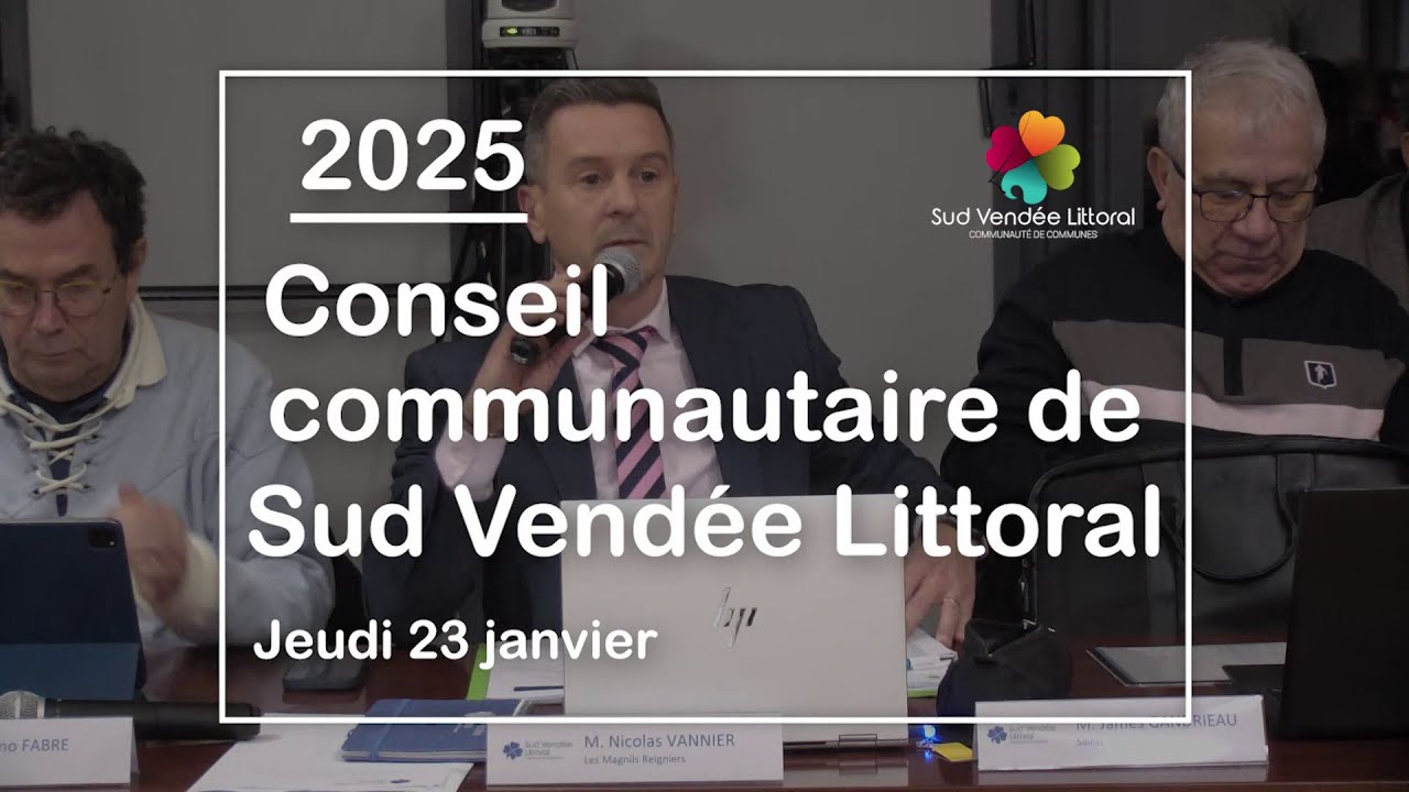 Sud Vendée Littoral :Conseil communautaire - 23 janvier 2025