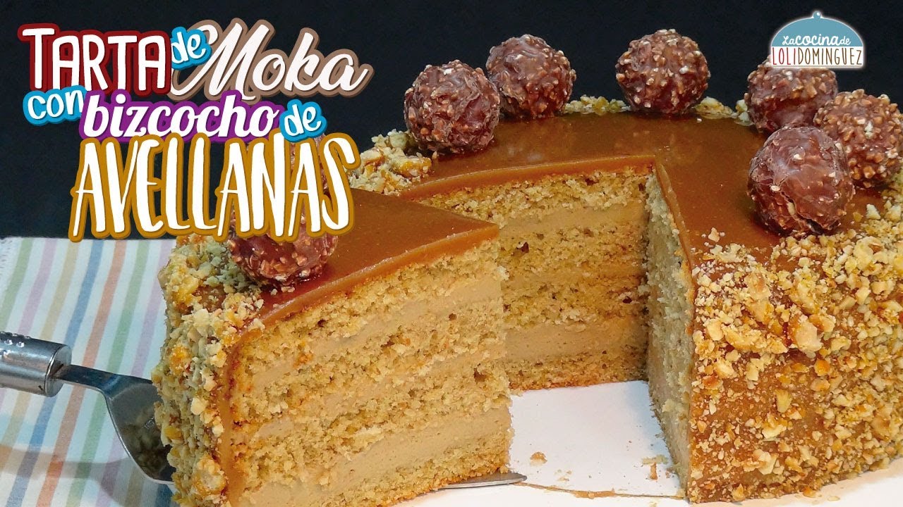 Tarta de moka (café) con bizcocho de avellanas. Especial día del Padre. Loli Domínguez