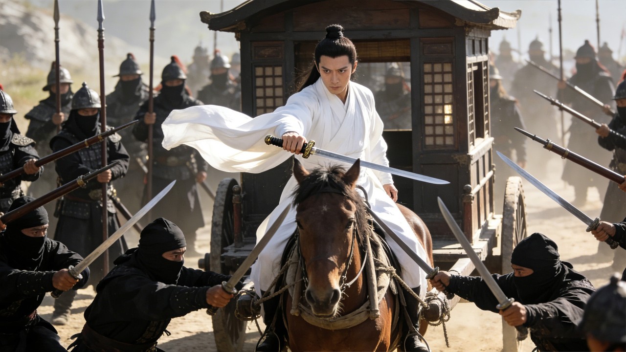 百名山賊埋伏刺殺王爺，殊不知馬車上有高手坐鎮！#武侠 #功夫 #kungfu #kungfumaster