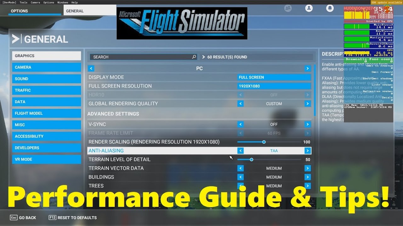 FS2020: Performance Guide & Tips - Plus, All of My Own Settings in the Sim!