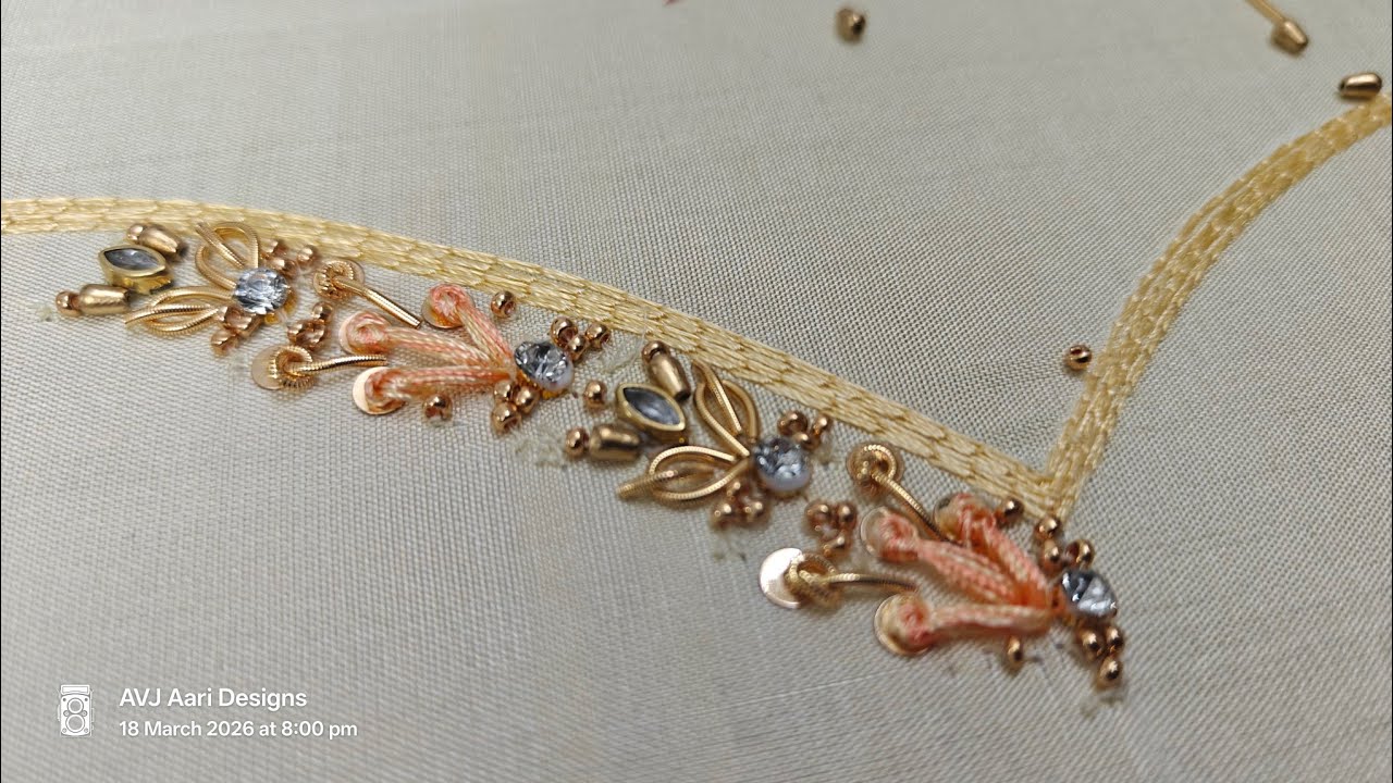 Zardosi Aari Design #aari #zardosi #zardosiwork #aaribusiness #aariwork #zardosiwork #aariworkblouse