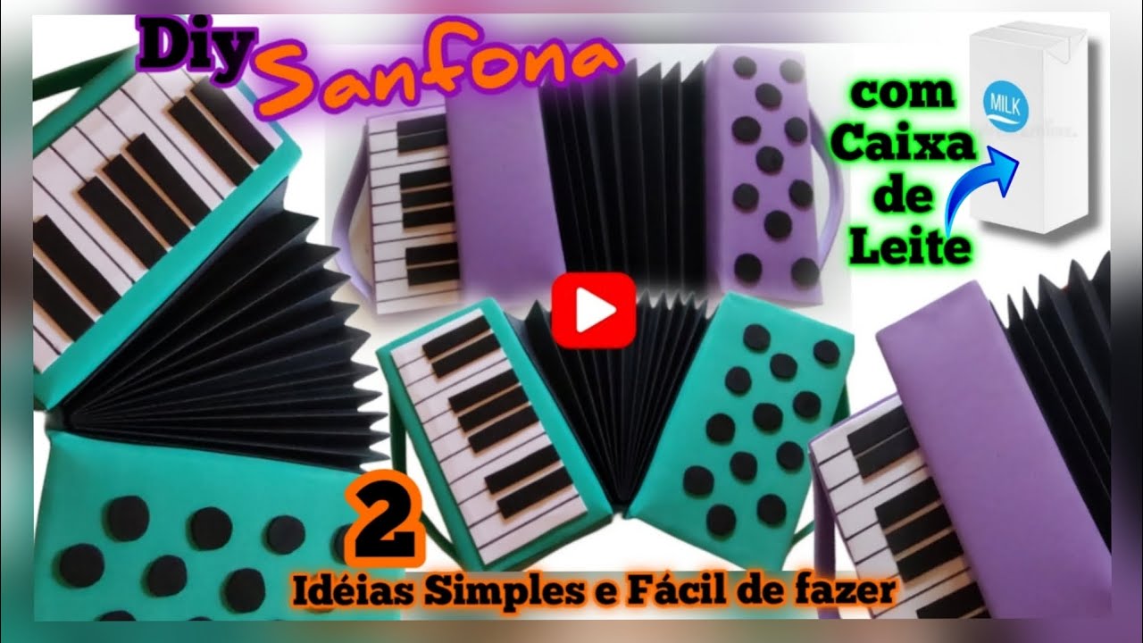 Sanfona com Caixa de Leite #diycrafts #crafts #diy #caixadeleite #artesanato #reciclaje