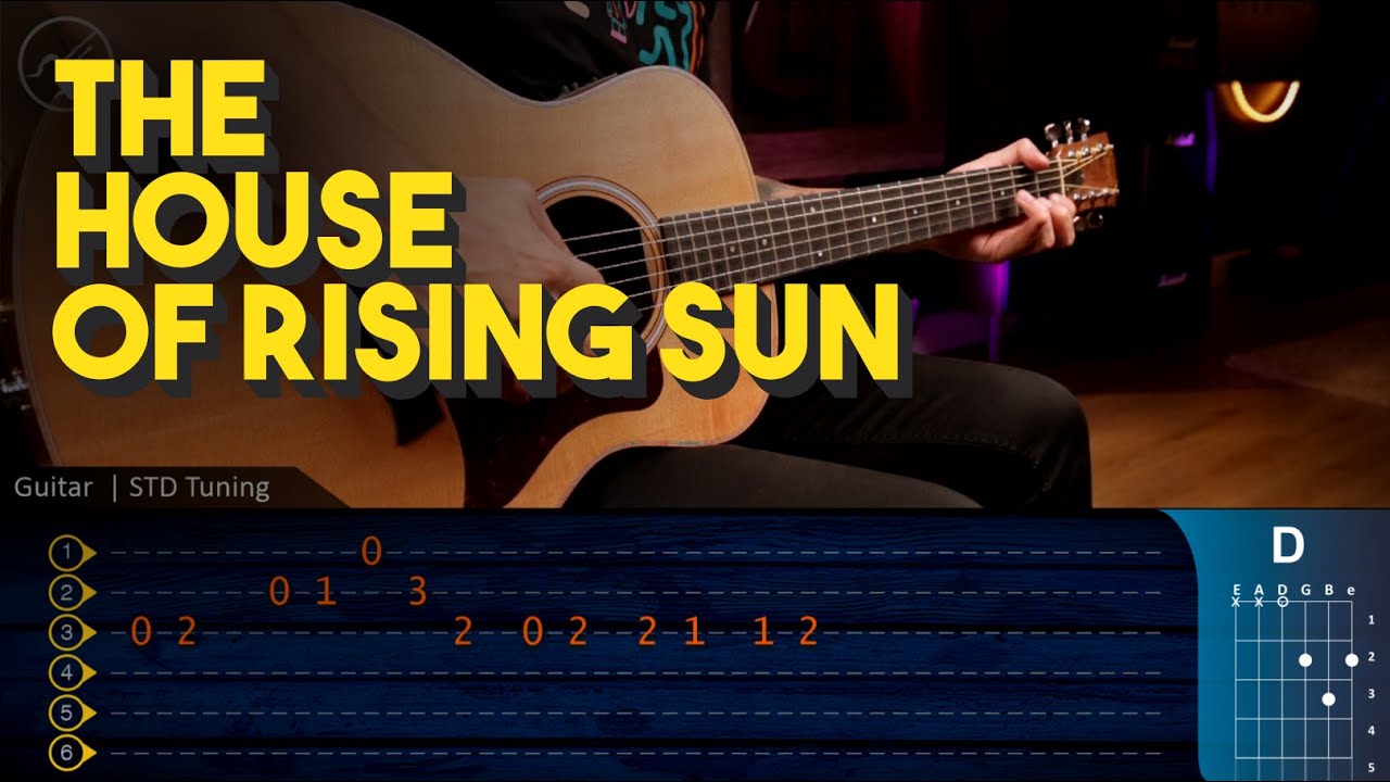 THE HOUSE OF THE RISING SUN - EASY COVER Guitar TAB + CHORDS | Super F&aacute;cil Principiantes Guitarra