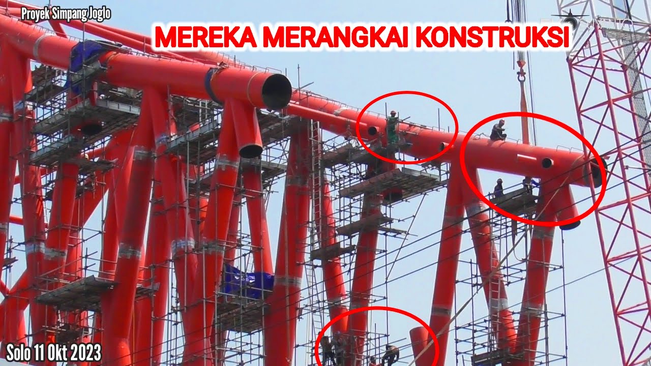 🔴 Mereka kerja diketinggian MERANGKAI Konstruksi Jembatan Simpang 7 Joglo bertaruh nyawa mental baja