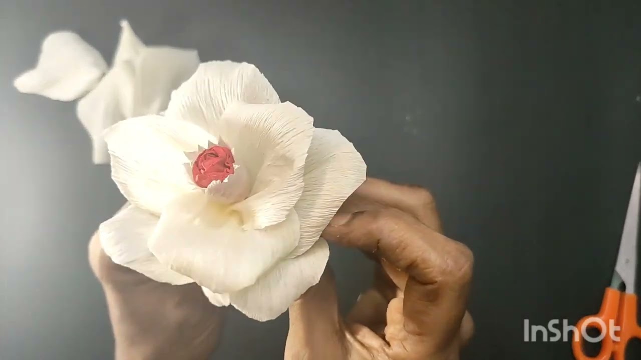 DIY Crepe paper rose making| 