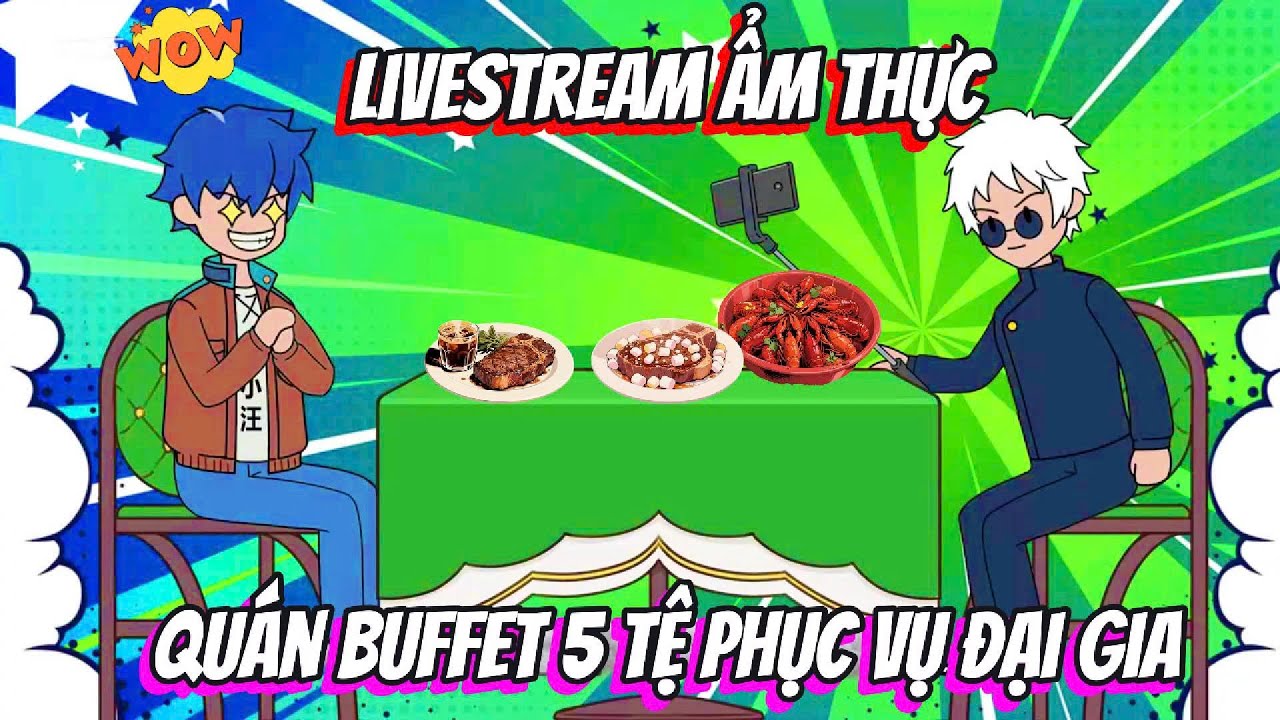Livestream Ẩm Thực Quán Buffet 5 Tệ Phục Vụ Đại Gia | BB VietSub