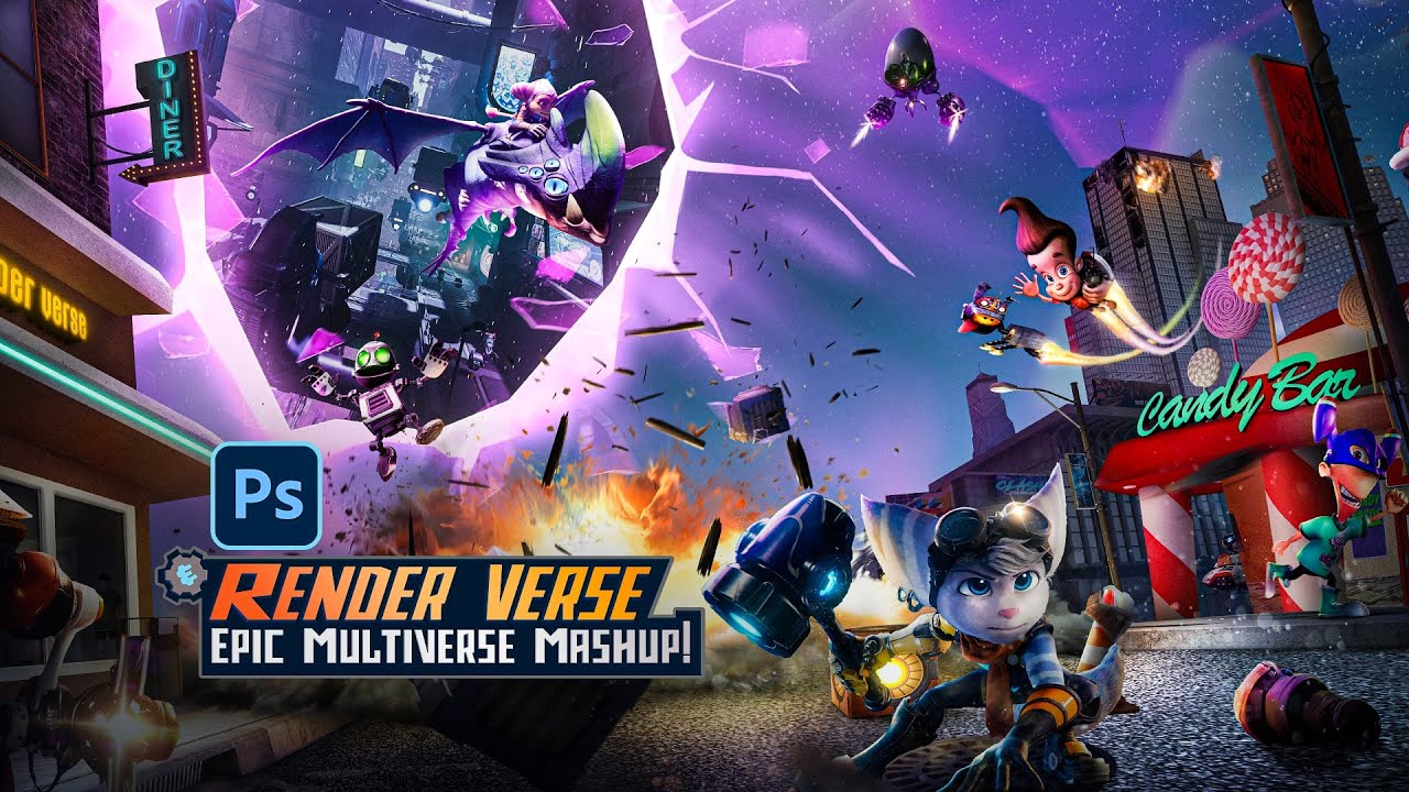 Multiverse Crossover: Jimmy, Goddard, Ratchet & Clank Unite! | Manipulation Art | Render Verse 1