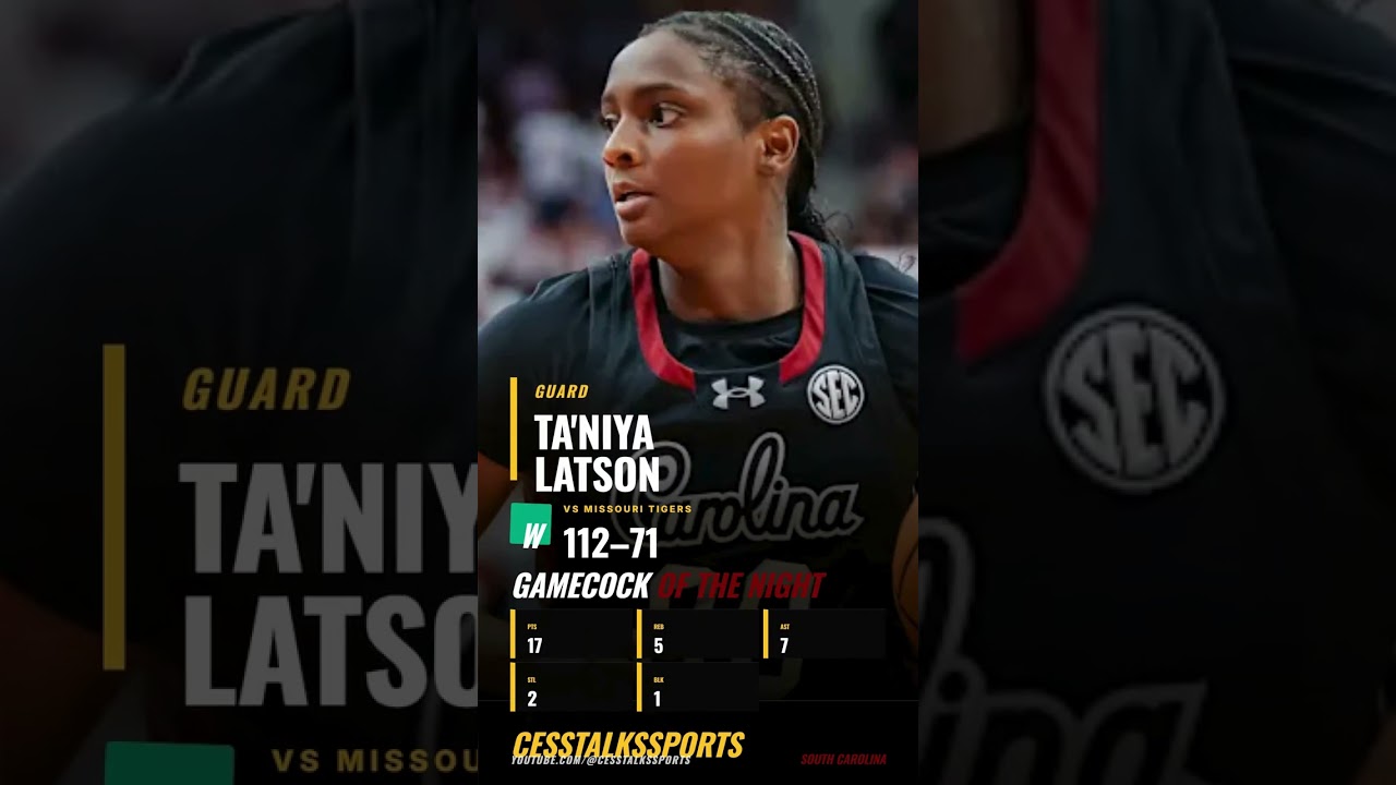 Ta&rsquo;Niya Latson Gamecock of the Night 2/26/26: 17 PTS, 7 AST vs Missouri