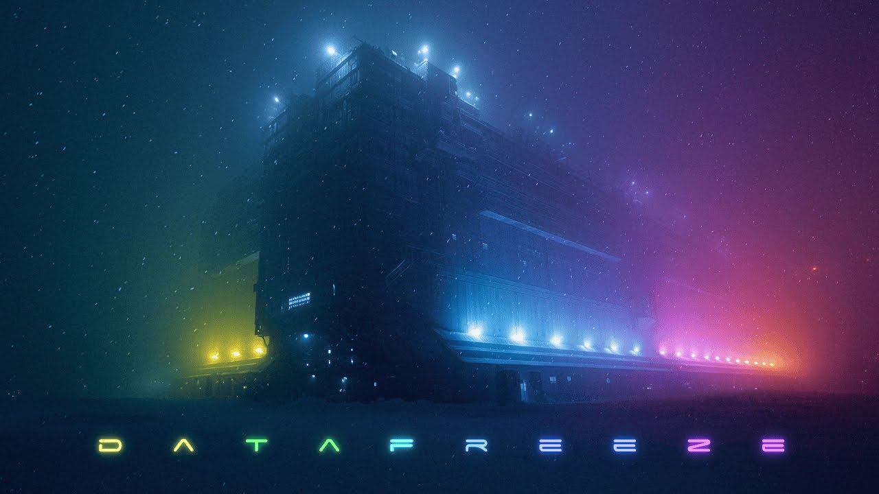 DATAFREEZE: Dreamy Cyberpunk Ambience | Snowy Focus & Sleep Blade Runner Ambient Music | 8 HOURS