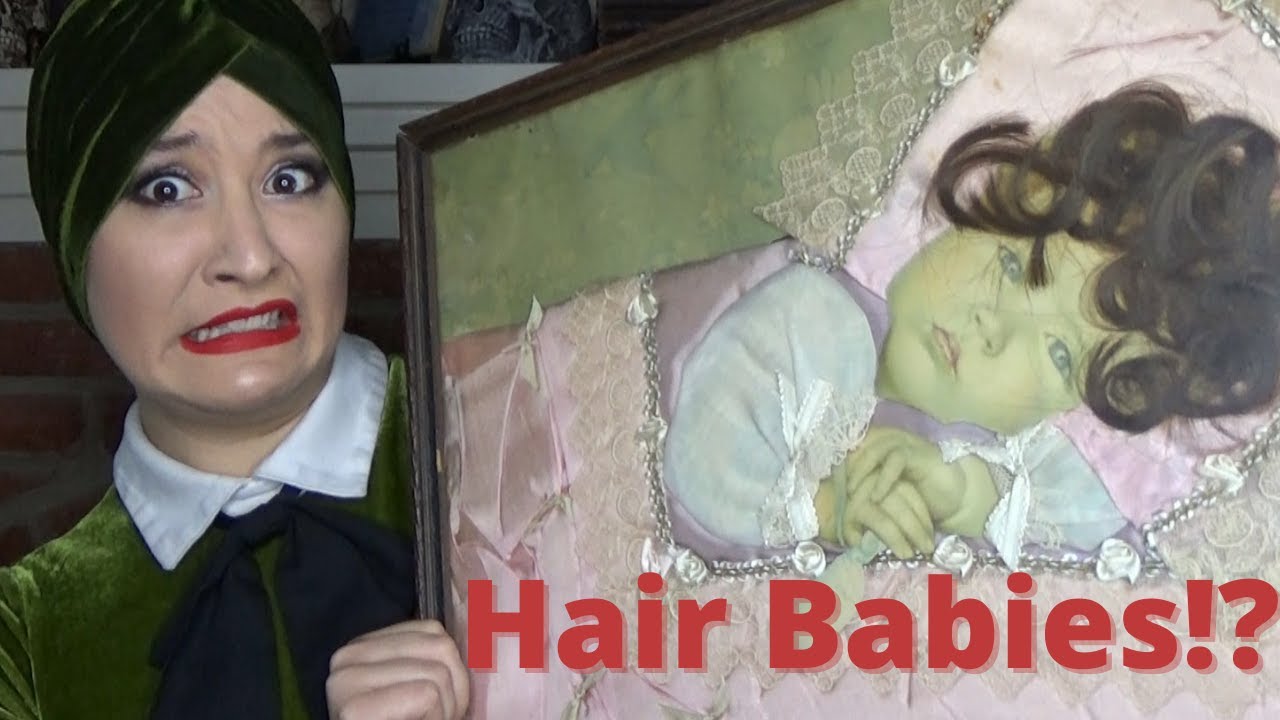 CREEPY ANTIQUE VICTORIAN-ERA POST MORTEM MOURNING HAIR BABIES