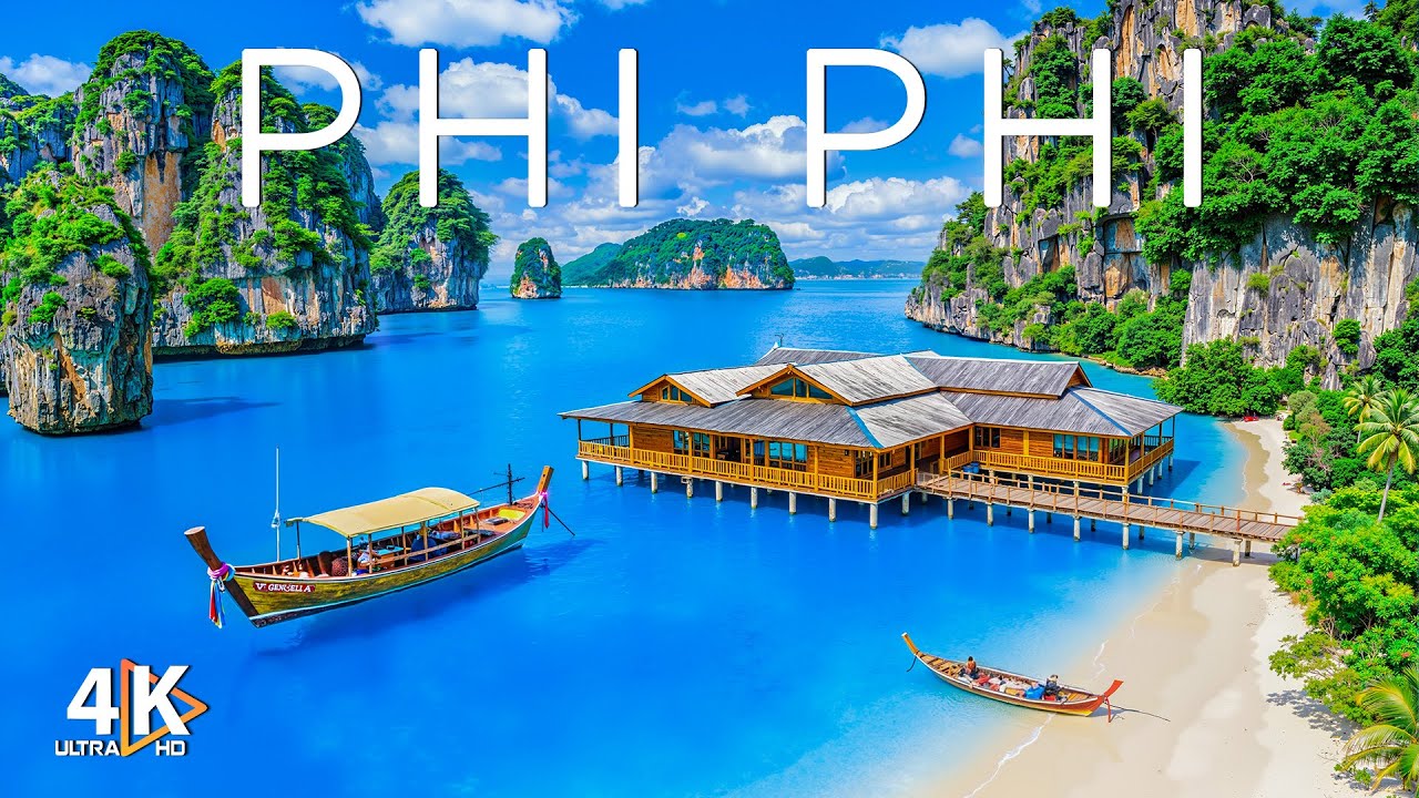 Phi Phi Islands 4K Drone Footage  Thailand’s Limestone Paradise & Turquoise Waters