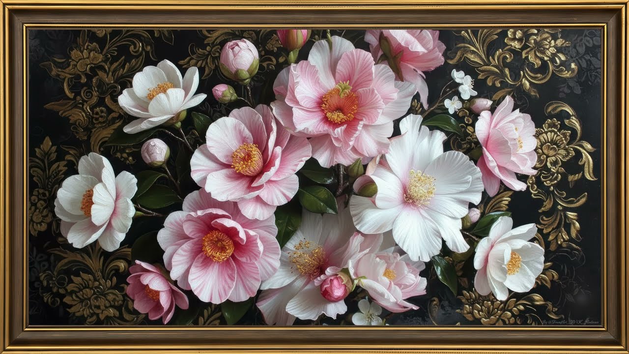 Romantic Pink & White Blossoms ❤️ | Luxury Valentine’s Frame TV Art 4K