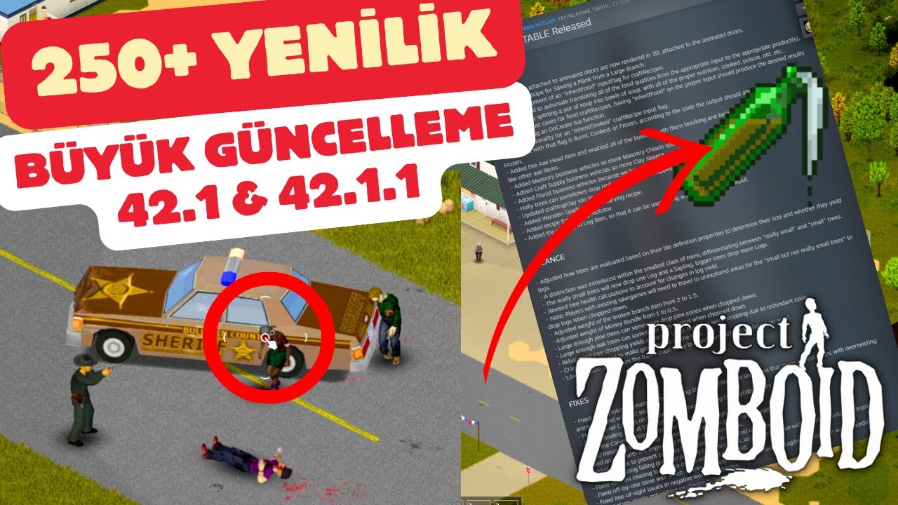 🛠️ Project Zomboid Build 42.1 Türkçe Güncelleme Notları! Yeni Özellikler ve Değişiklikler 🧟‍♂️