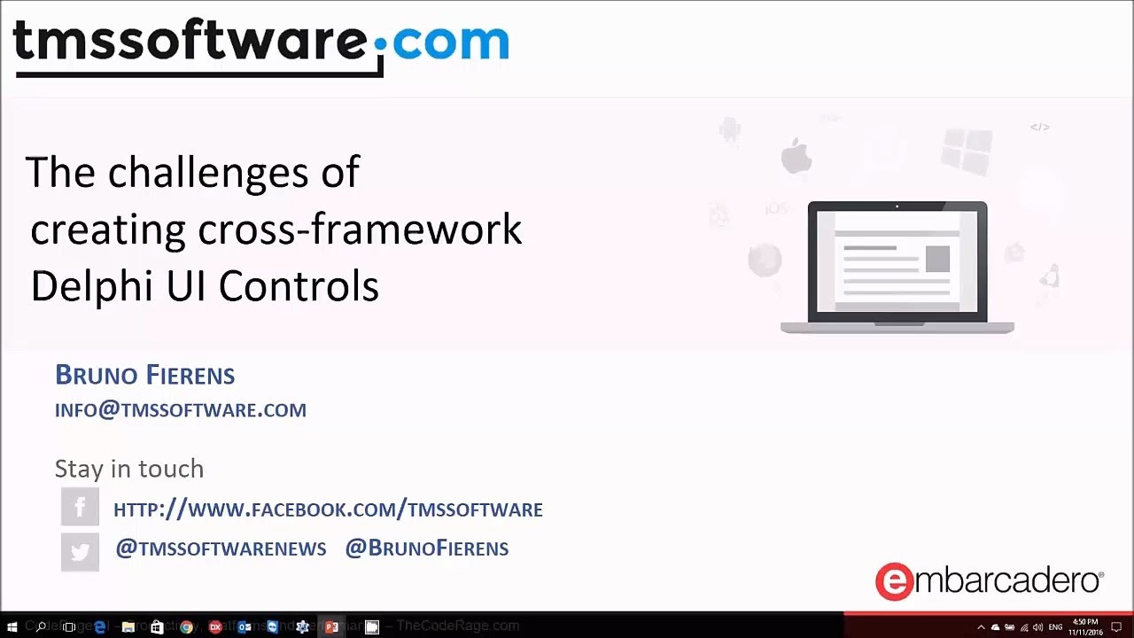 Developing user interface controls for both VCL and FMX  with Bruno Fierens - CodeRage XI