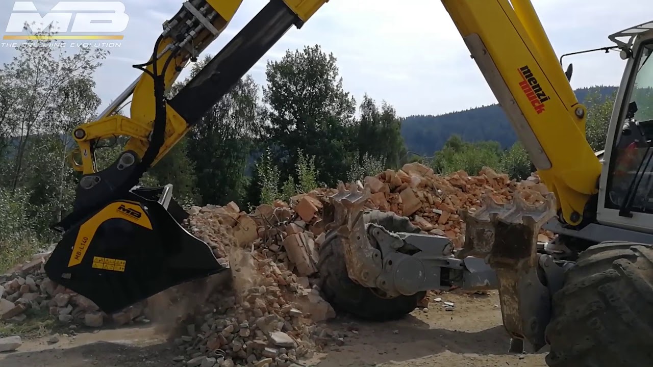 How an MB-L140 Crusher Bucket recycles demolition material!