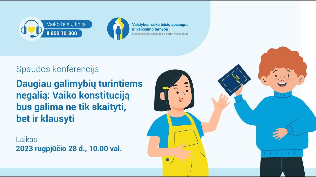 Daugiau galimybių turintiems negalią: Vaiko konstituciją bus galima ne tik skaityti, bet ir klausyti