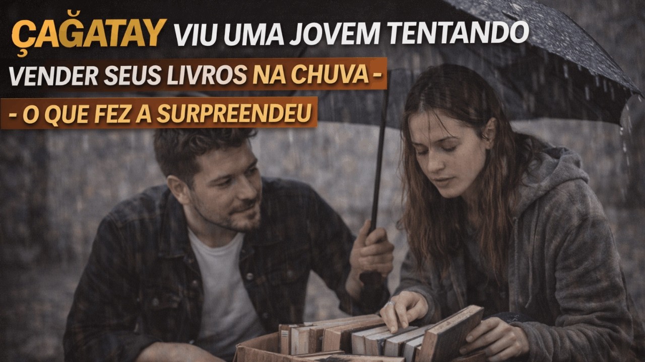 Çağatay Viu uma Jovem Tentando Vender seus Livros na Chuva - O Que Fez a Surpreendeu