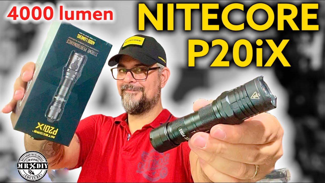 Torcia tattica. Nitecore P20iX 4000 lumen 221 metri. Impermeabile, potente, ricaricabile. ip68