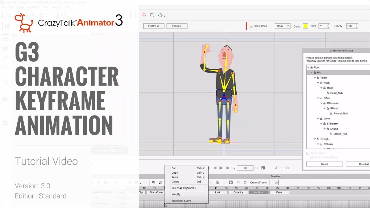 CrazyTalk Animator 3 Tutorial - G3 Character Keyframe Animation