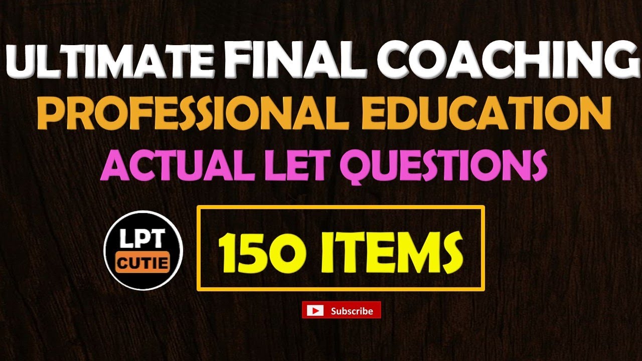 ULTIMATE FINAL COACHING - PROFED ACTUAL LET