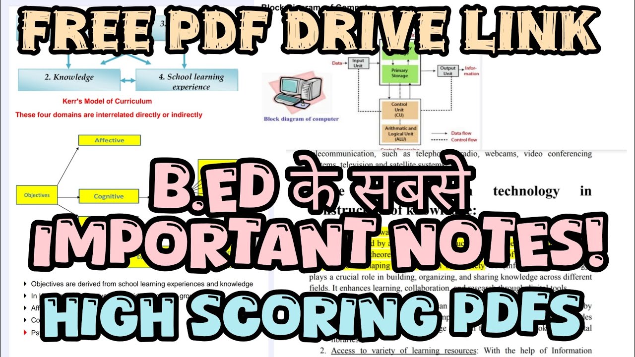FREE High Scoring Notes PDF | B.Ed | Pulse Study Material | Google Drive Link #bednotes #pulse