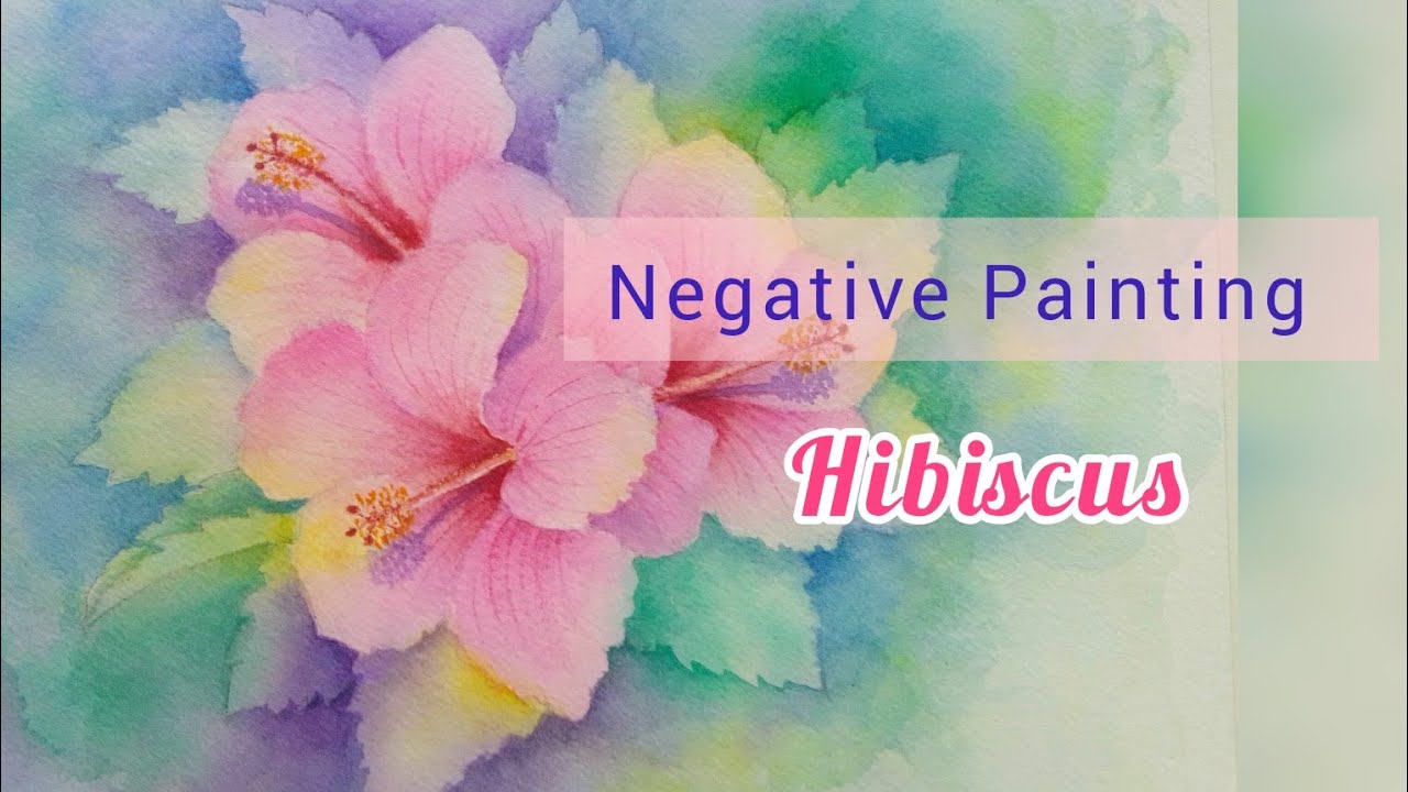 Hibiscus Negative Painting In Watercolor/ Gumamela in Watercolor   @lolayvebonnart