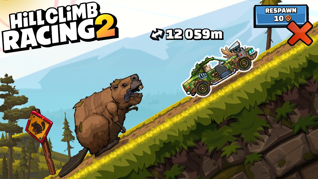 Hill Climb Racing 2 - 12059m in Spring Falls on Muscle Car