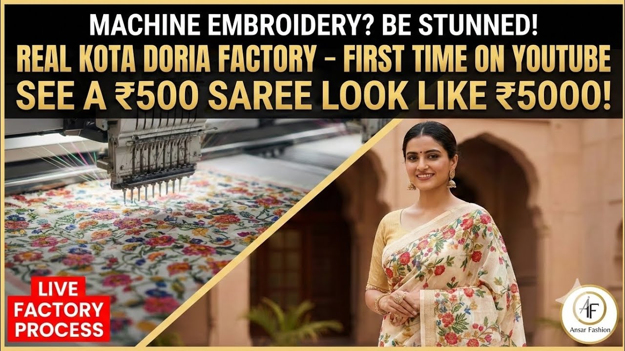 Exclusive Embroidery Work on Kota Doria Sarees | Best Saree Manufacturer in Rajasthan