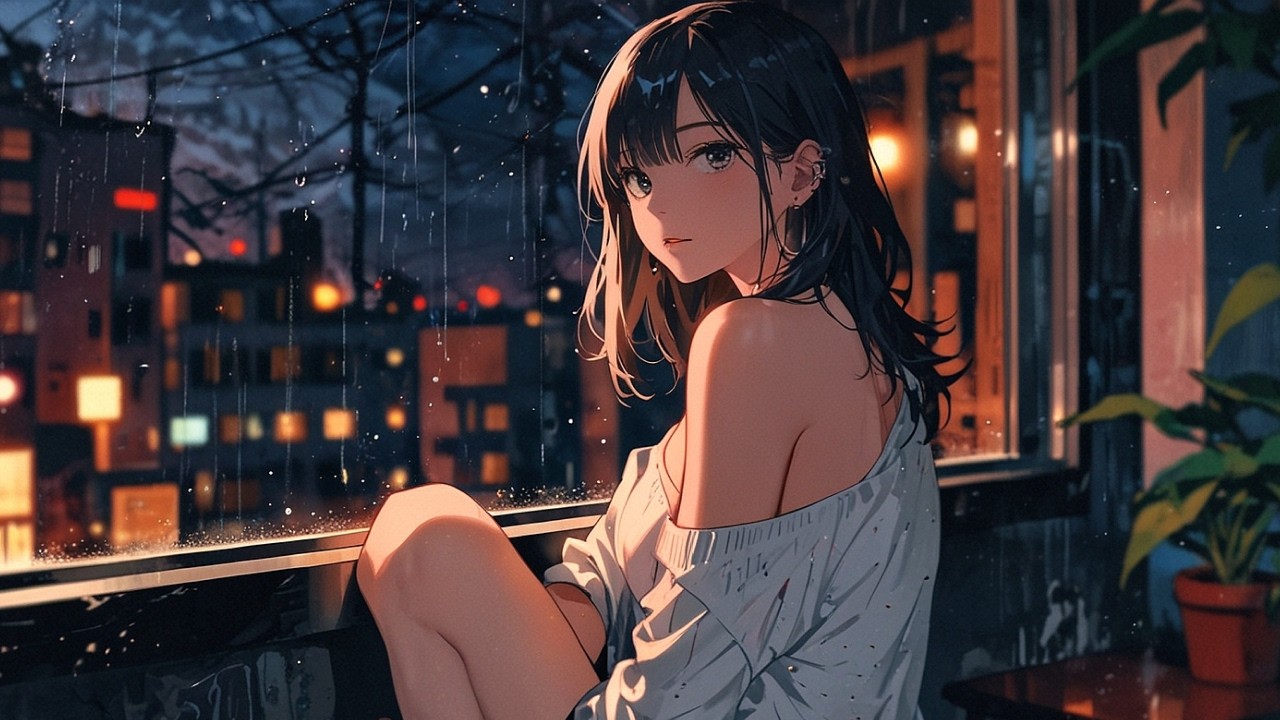 【雨の窓際で聞くナイトジャズ】『…一緒に飲まない？』｜Chillで落ち着くひととき