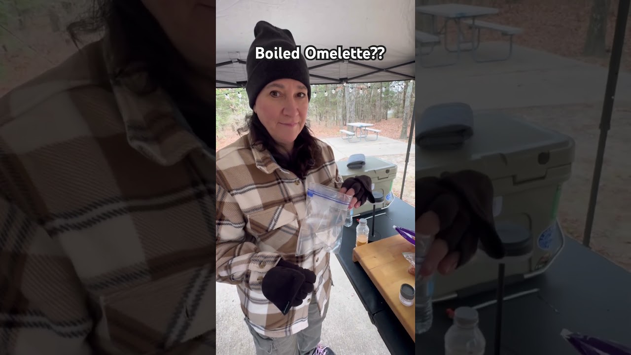 Boiled Omelettes while camping in our T@g Tiny Camper