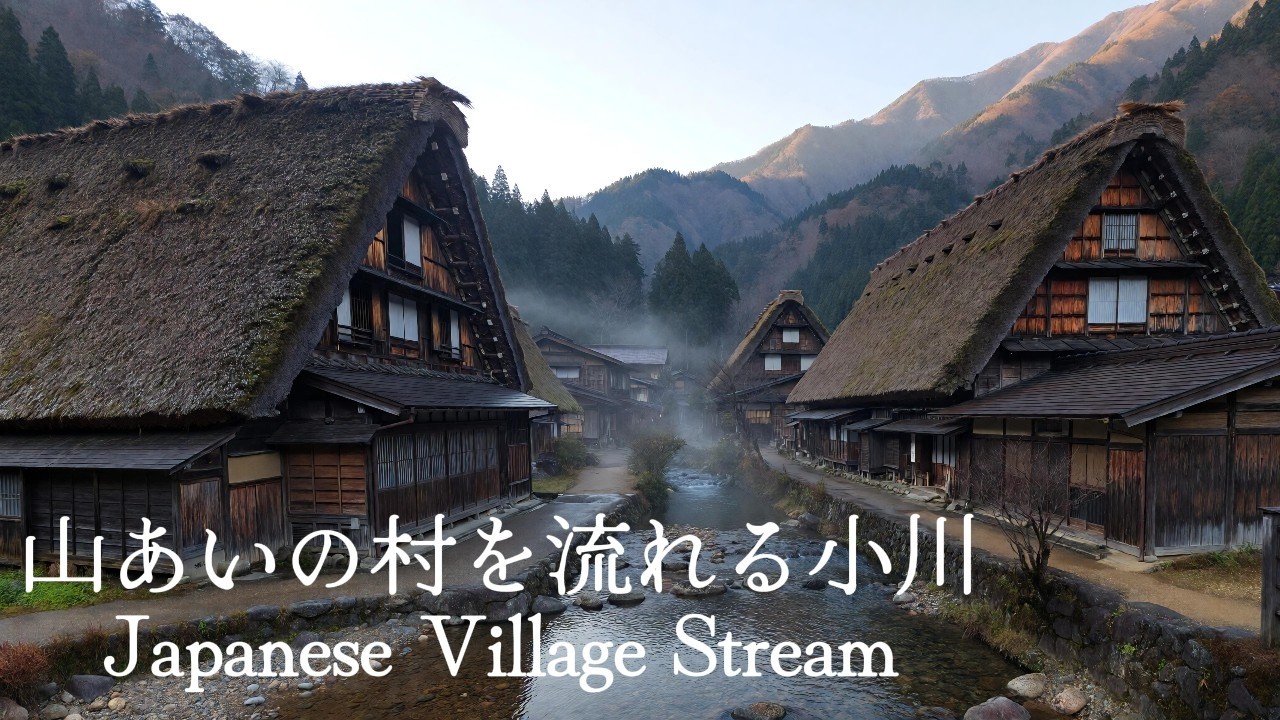 【睡眠/作業用】山あいの村を流れる小川 | Japanese Village Stream