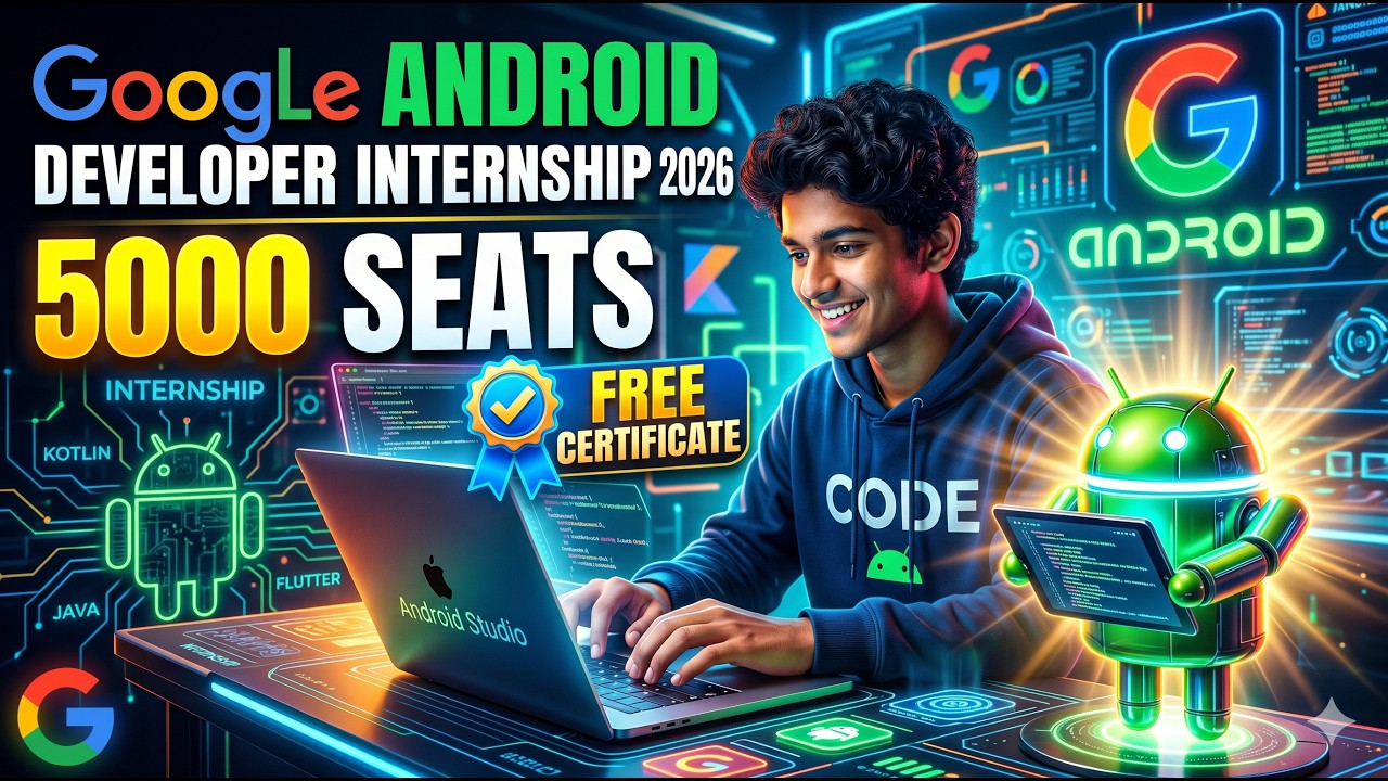 Google Android Developer Internship 2026 | Free Certificate & Hiring Opportunities! | 5000 Seats