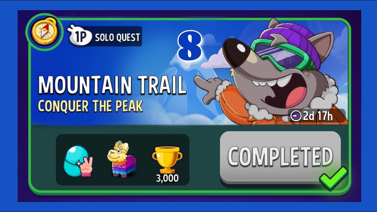 Mountain trail solo challenge|solo quest 8|match masters