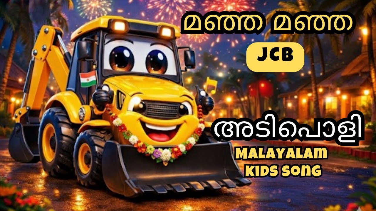 മഞ്ഞ മഞ്ഞ JCB | Malayalam Kids Animation Song | Nursery Rhyme for Toddlers | Vehicles Song”