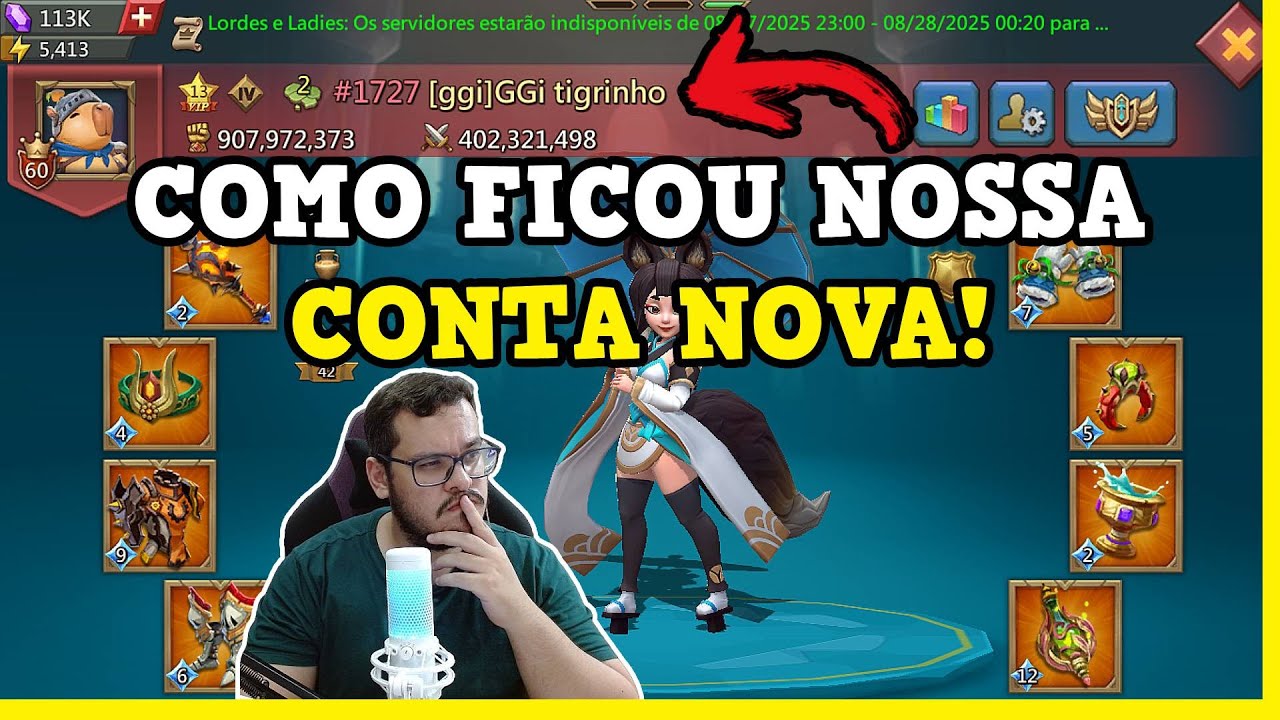 REVIEW DA CONTA NOVA COM 8 MESES! Lords Mobile