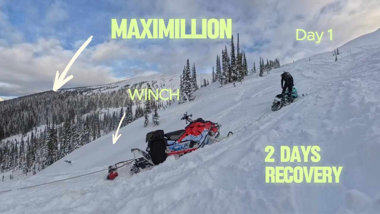 Broken track Snowmobile Recovery in Allan creek, Valemount,BC