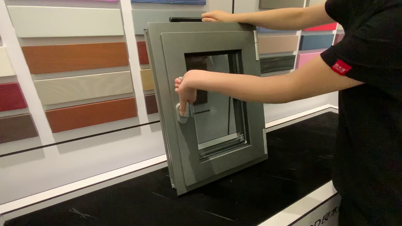 aluminum inward opening sample window