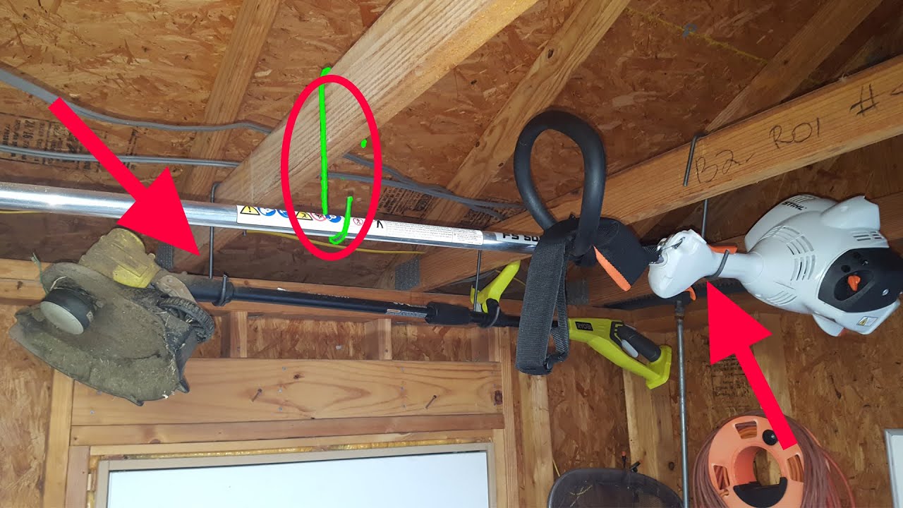 Garage Storage hack... Simple Rafter Hooks