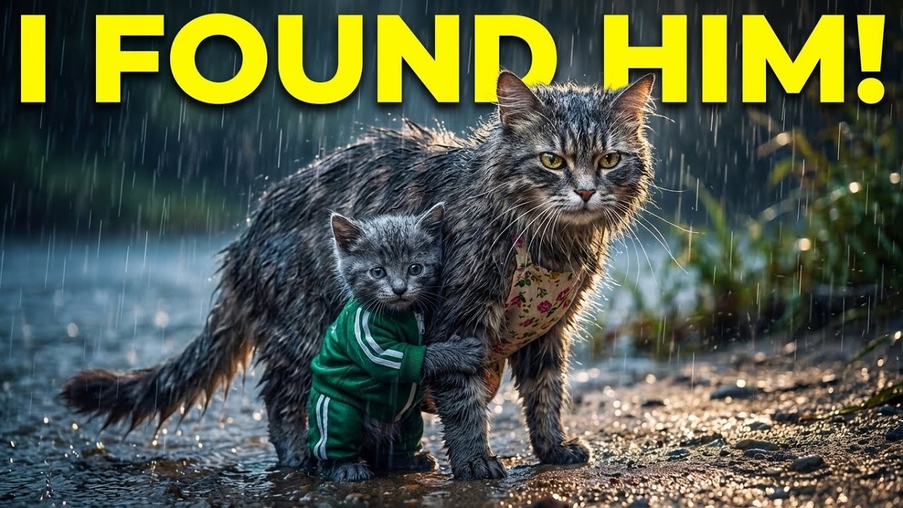 Mom Cat Saves Kitten from Giant Storm! 🌪️ (Emotional Story)