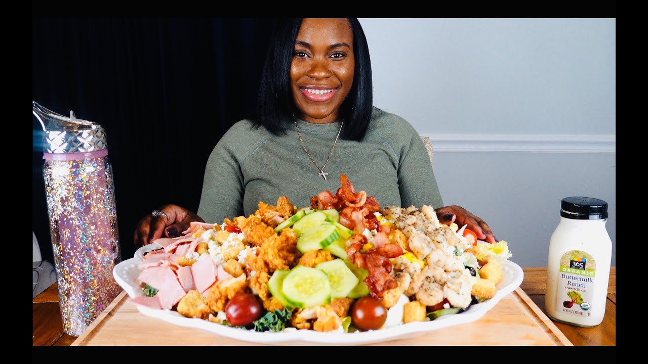 HUGE SALAD MUKBANG