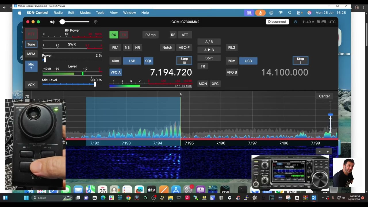 ICOM RC-28 VFO & SDR Control Set Up