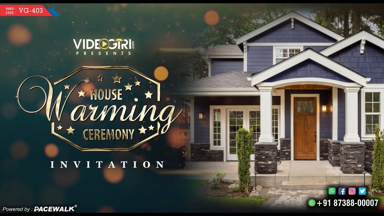 House Warming Ceremony Invitation Video | VG-403