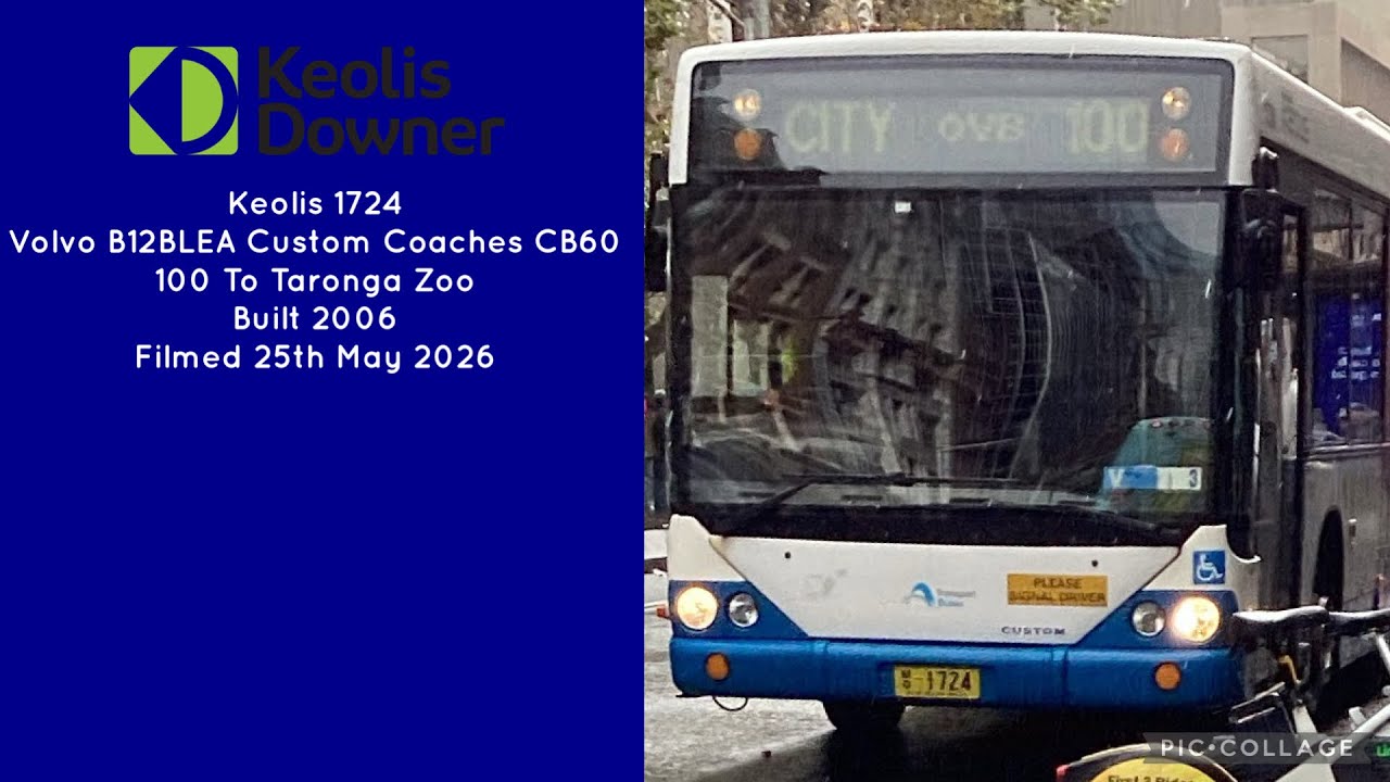 Keolis (1724) Volvo B12BLEA Custom Coaches CB60 100 To Taronga Zoo