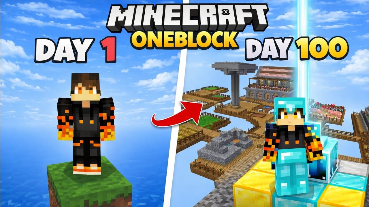 Minecraft 100 Days on ONE BLOCK Can I Beat The Game?